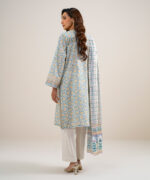 Lime Yellow And Light Green Lawn Unstitched Ensemble - View 1
