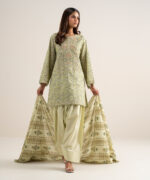 Green Lawn Unstitched Ensemble - View 1