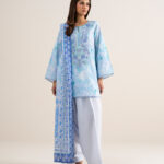 Blue Lawn Unstitched Ensemble - View 1
