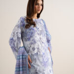 Tea Pink And Off White Lawn Unstitched Ensemble - View 1