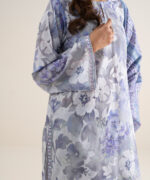 Tea Pink And Off White Lawn Unstitched Ensemble - View 2