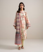 Tea Pink And Off White Lawn Unstitched Ensemble - View 4