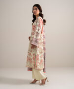 Tea Pink And Off White Lawn Unstitched Ensemble - View 2