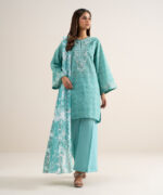 Ice Blue Lawn Unstitched Ensemble - View 4