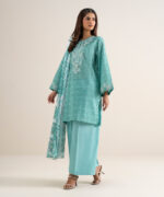 Ice Blue Lawn Unstitched Ensemble - View 3