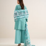 Ice Blue Lawn Unstitched Ensemble - View 1