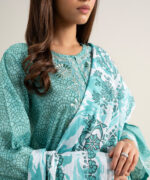 Ice Blue Lawn Unstitched Ensemble - View 2