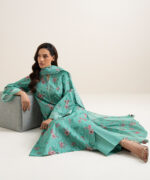 See Green Cotton Unstitched Ensemble - View 3