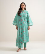 See Green Cotton Unstitched Ensemble - View 2