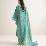 See Green Cotton Unstitched Ensemble - View 1