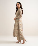 Beige Cotton Unstitched Ensemble - View 4