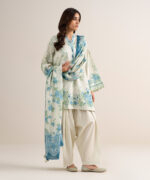 Off White Lawn Unstitched Ensemble - View 4