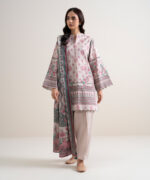 Pink Lawn Unstitched Ensemble - View 2