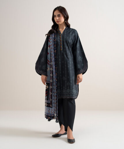 Black Lawn Unstitched Ensemble - View 1