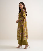 Mustard Arabic Lawn Unstitched Ensemble - View 3