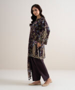 Maroon Arabic Lawn Unstitched Ensemble - View 4