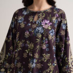 Maroon Arabic Lawn Unstitched Ensemble - View 1