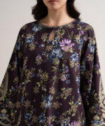 Maroon Arabic Lawn Unstitched Ensemble - View 1