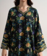 Black Arabic Lawn Unstitched Ensemble - View 3