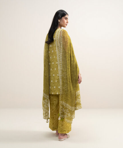 Mustard Lawn Unstitched Ensemble - View 2