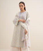 Off White Lawn Unstitched Ensemble - View 5