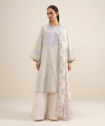 Off White Lawn Unstitched Ensemble - View 3