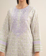 Off White Lawn Unstitched Ensemble - View 1