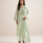 Off White And Light Pink Lawn Unstitched Ensemble - View 1