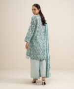 Off White And Tea Pink Lawn Unstitched Ensemble - View 3