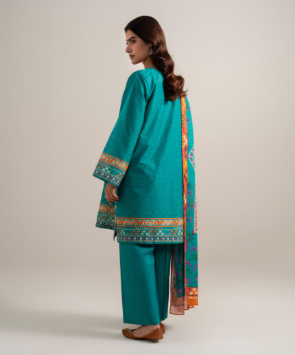 Blue Lawn Unstitched Ensemble - View 2