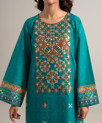 Blue Lawn Unstitched Ensemble - View 1