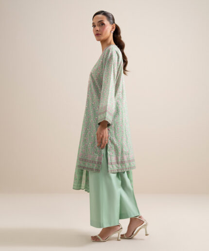 Green Lawn Unstitched Ensemble - View 2