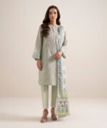 Multicoloured Lawn Unstitched Ensemble - View 1