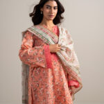 Peach Lawn Unstitched Ensemble - View 1