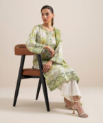 Green &Amp; White Lawn Unstitched Ensemble - View 5