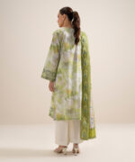 Green &Amp; White Lawn Unstitched Ensemble - View 2