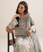 Ice Blue With Multi Lawn Unstitched Ensemble - View 2