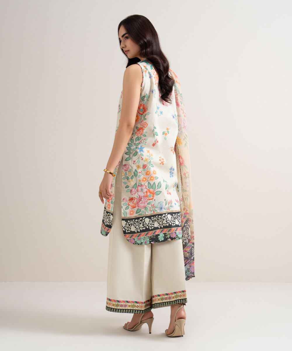 Off White Lawn Unstitched Ensemble - View 1 Off White Lawn Unstitched Ensemble - View 1