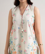 Off White Lawn Unstitched Ensemble - View 4