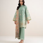 Mint Green Lawn Unstitched Ensemble - View 1