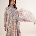 Peach Lawn Unstitched Ensemble - View 1