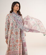 Peach Lawn Unstitched Ensemble - View 1