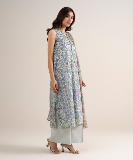 Grey Lawn Unstitched Ensemble - View 1