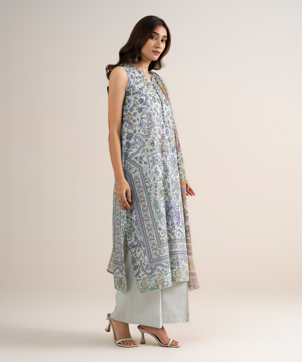 Grey Lawn Unstitched Ensemble - View 1 Grey Lawn Unstitched Ensemble - View 1