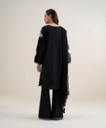 Black Textured Lawn Unstitched Ensemble - View 4
