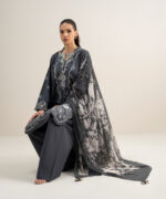 Grey Textured Lawn Unstitched Ensemble - View 5