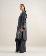 Grey Textured Lawn Unstitched Ensemble - View 2