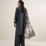 Grey Textured Lawn Unstitched Ensemble - View 1