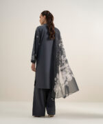 Grey Textured Lawn Unstitched Ensemble - View 1