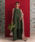 Green Dobby Unstitched Ensemble - View 4